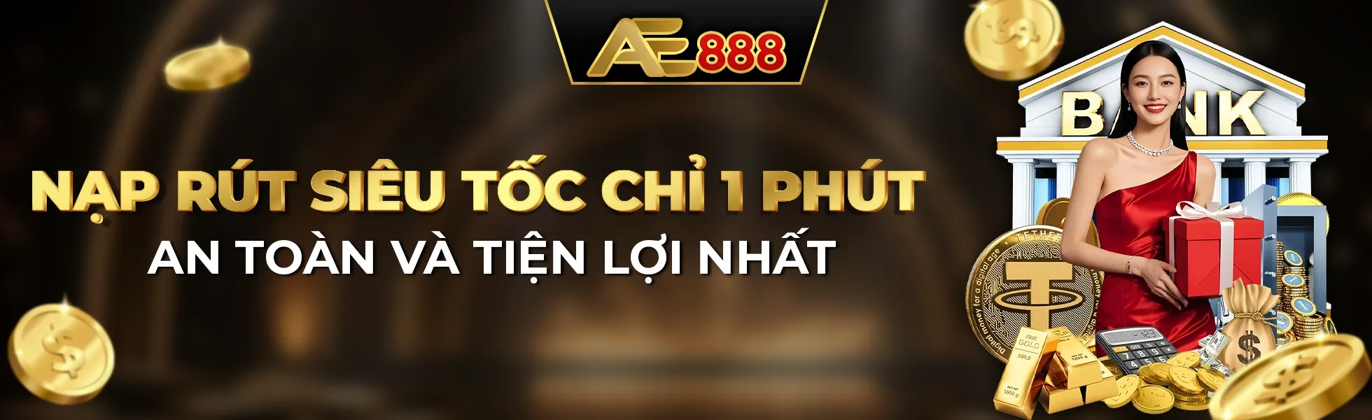 AE888 nạp rút siêu tốc chỉ với 1 phút